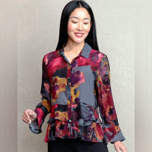 * New Habitat Sz LG Double Flounce City Shirt